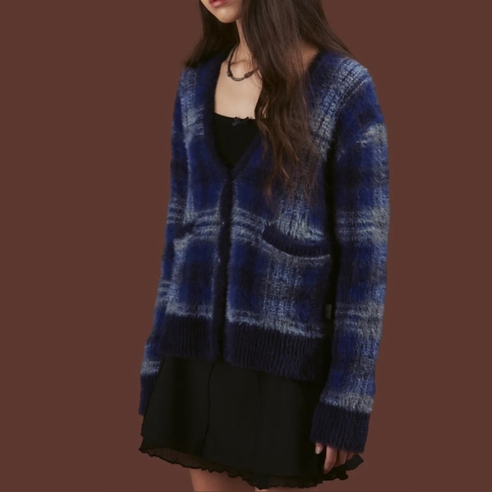 Unif Fuzzy Oversized Boxy Fit Cardigan, Size S - image 7